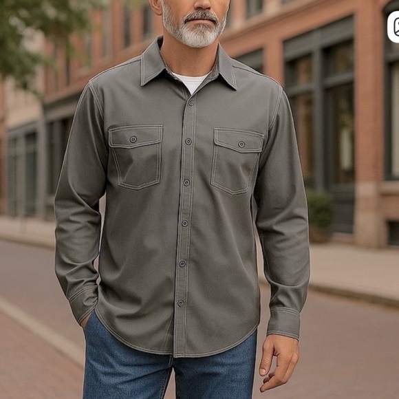 Columbia OMN SHADE SUN PROTECTION LG Classic Long Sleeve Button-Down Dress Shirt - Picture 1 of 5